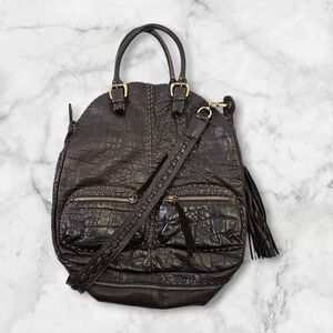VTG Y2K Carla Mancini Leather vintage Tote Shoulder Bag Purse Crossbody Designer